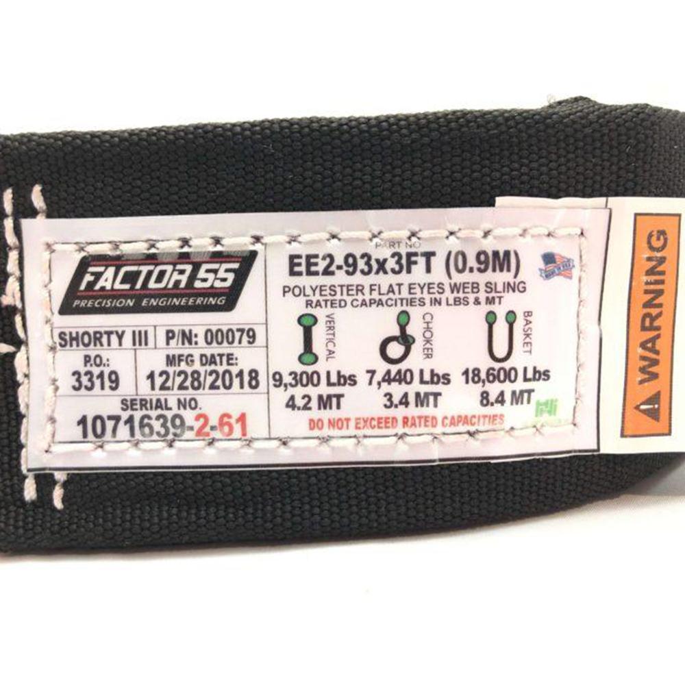 Factor 55 Shorty Strap III 3'' x 3'' 00079