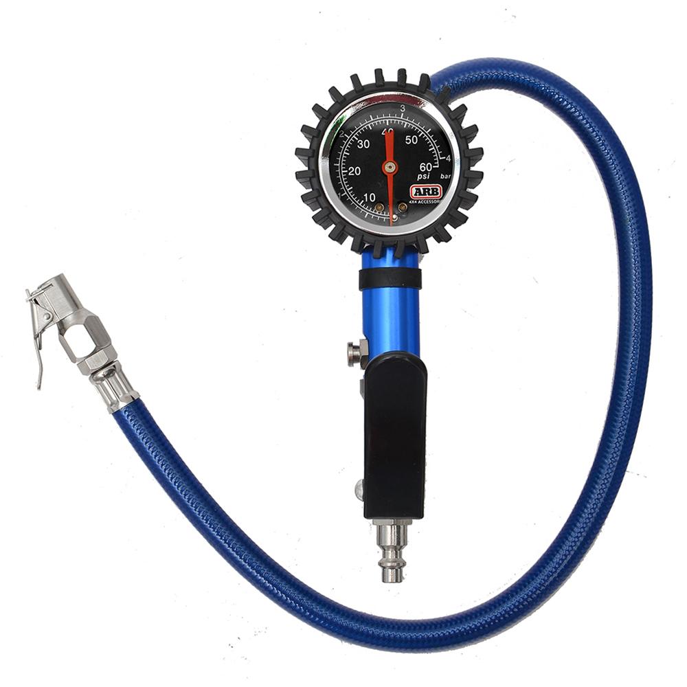 Tire Pressure Monitor Inflator and Deflator with Analog Gauge and Braided Flexible Hose Blue ARB ARB605A