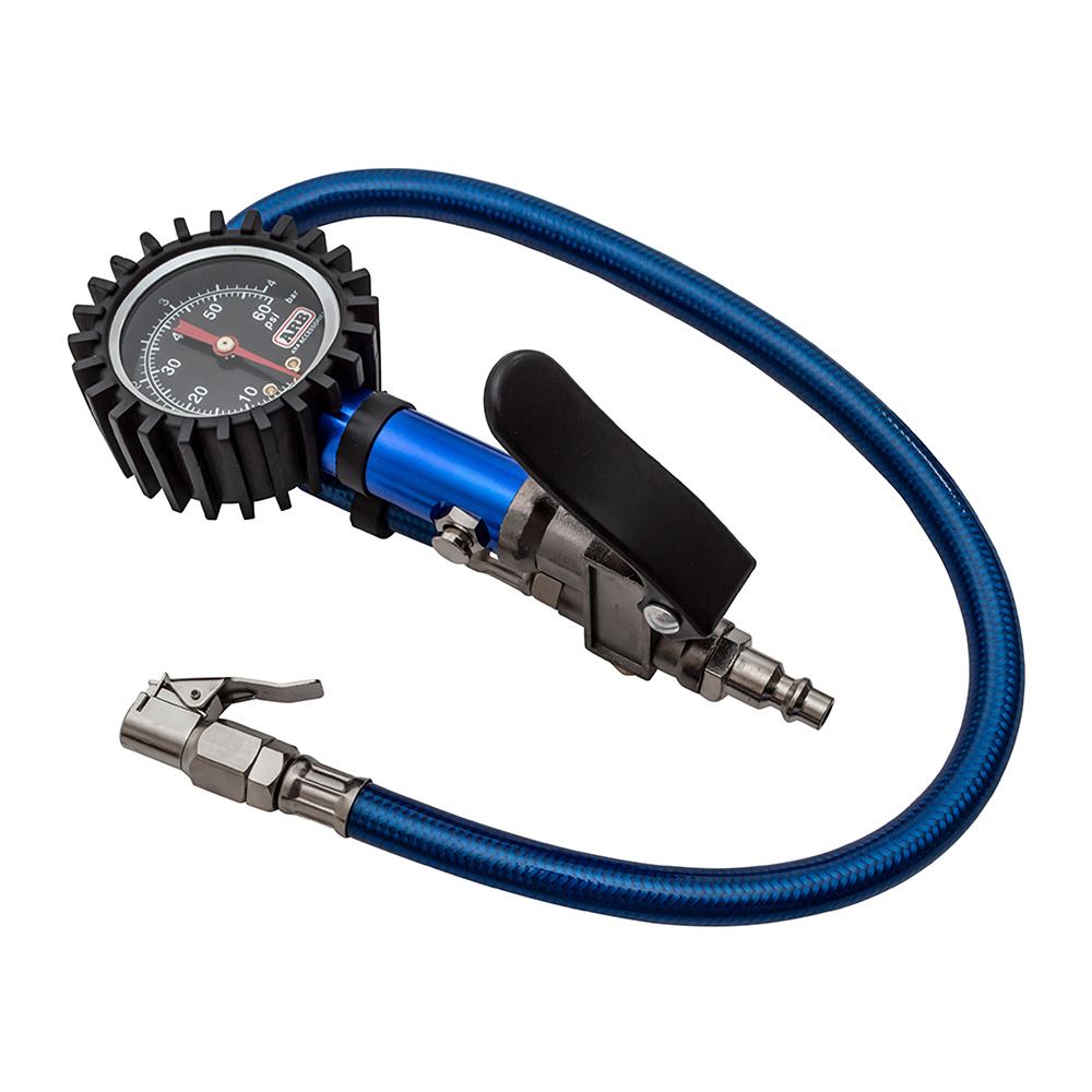 Tire Pressure Monitor Inflator and Deflator with Analog Gauge and Braided Flexible Hose Blue ARB ARB605A