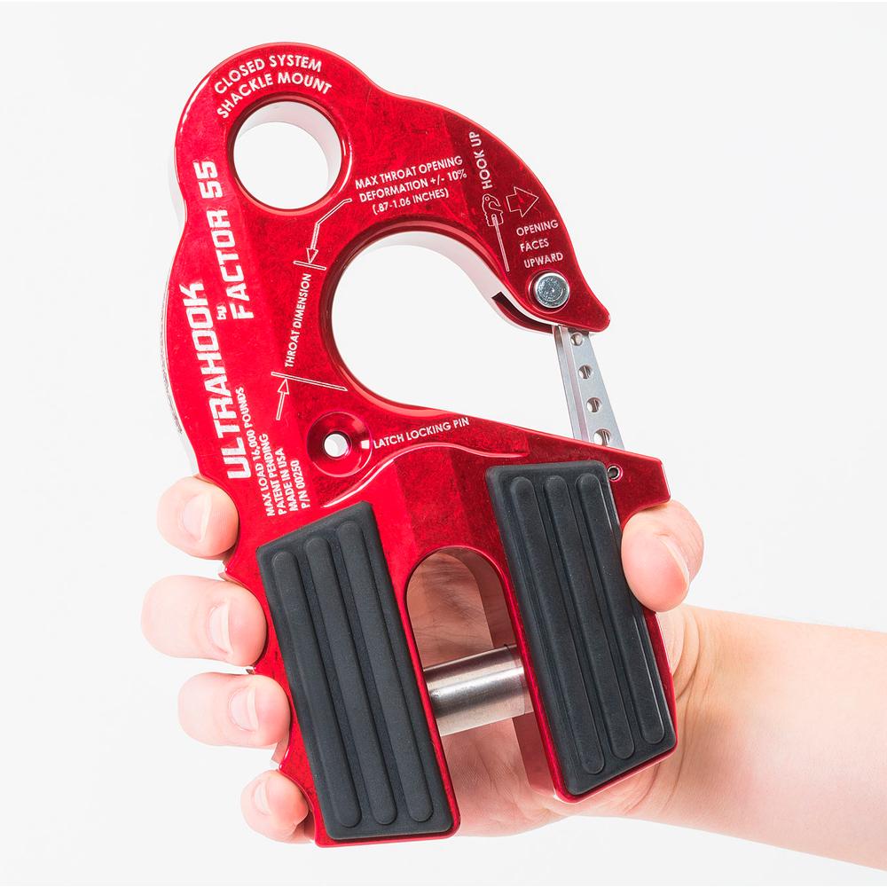 Factor 55 Ultrahook XTV Winch Hook With Shackle Mount - Red 00275-01