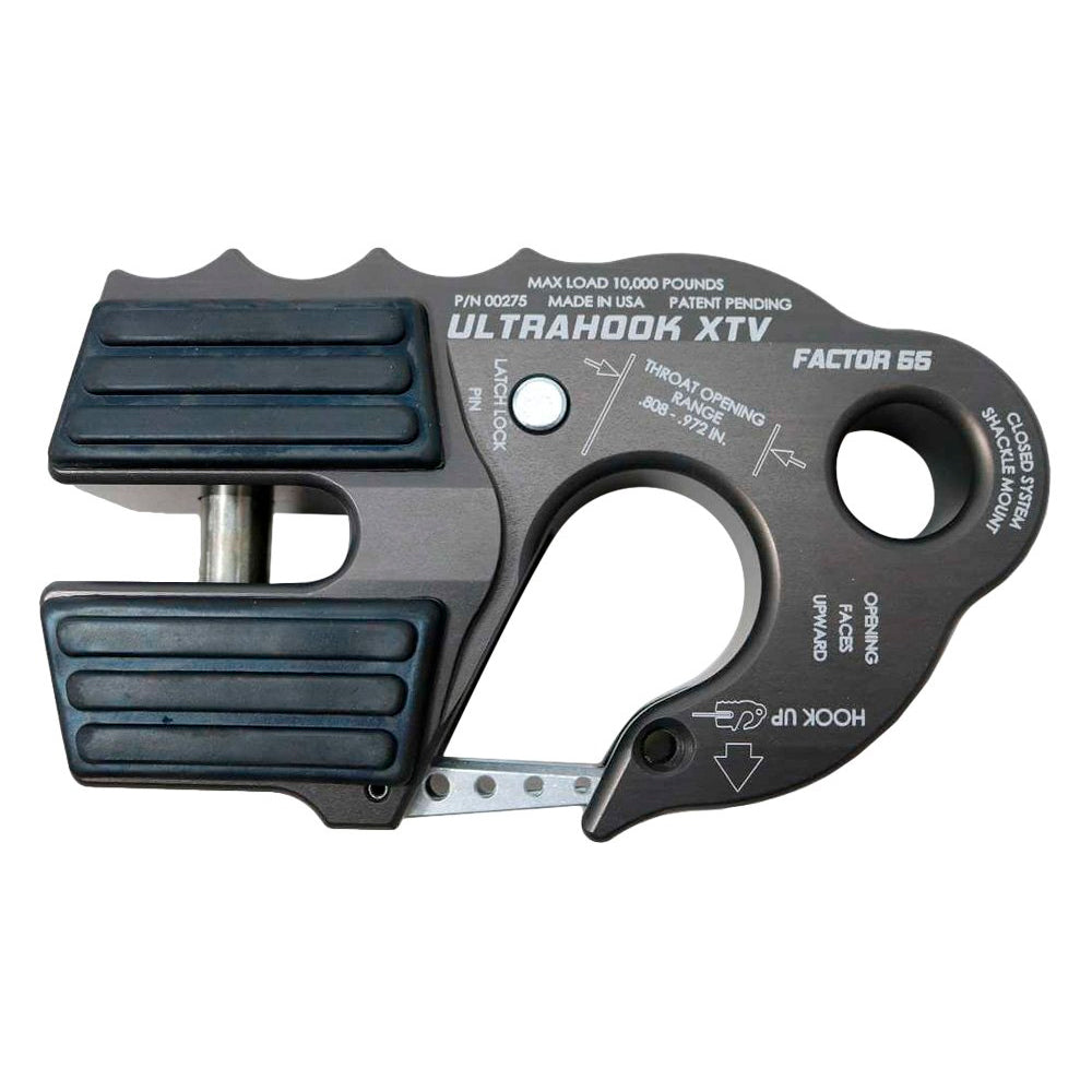 Factor 55 Ultrahook XTV Winch Hook With Shackle Mount - Gray 00275-06