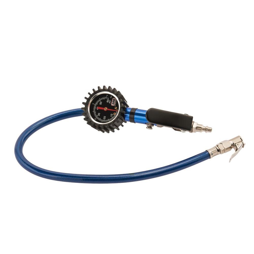 Tire Pressure Monitor Inflator and Deflator with Analog Gauge and Braided Flexible Hose Blue ARB ARB605A