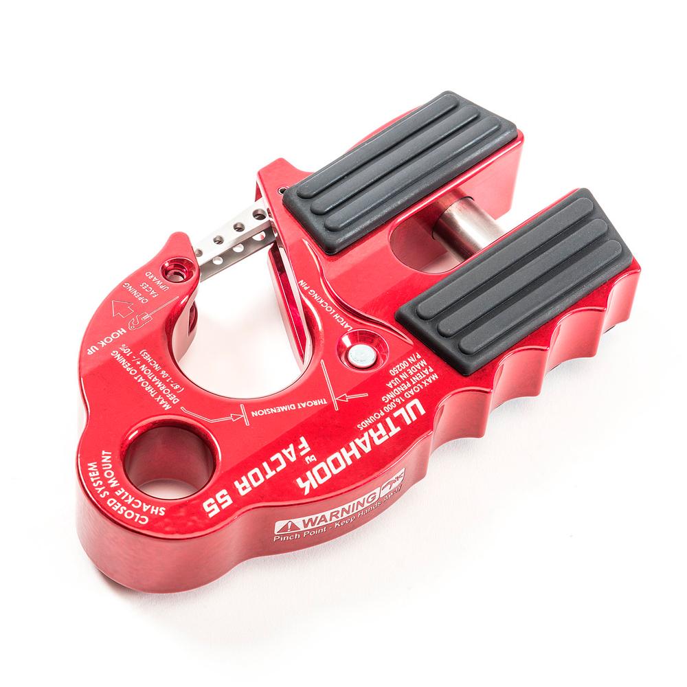 Factor 55 Ultrahook XTV Winch Hook With Shackle Mount - Red 00275-01