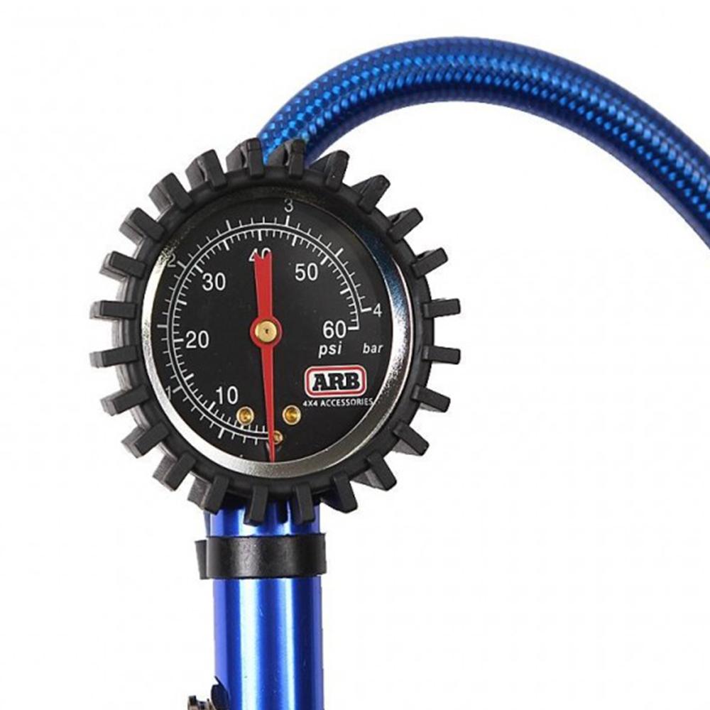 Tire Pressure Monitor Inflator and Deflator with Analog Gauge and Braided Flexible Hose Blue ARB ARB605A