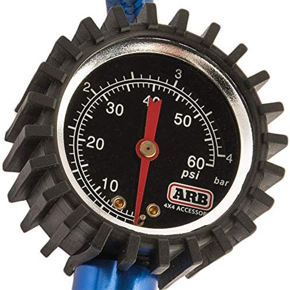 Tire Pressure Monitor Inflator and Deflator with Analog Gauge and Braided Flexible Hose Blue ARB ARB605A