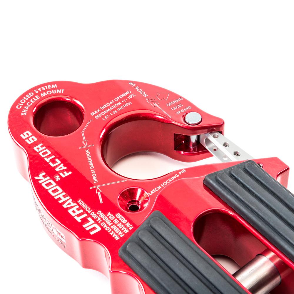 Factor 55 Ultrahook XTV Winch Hook With Shackle Mount - Red 00275-01