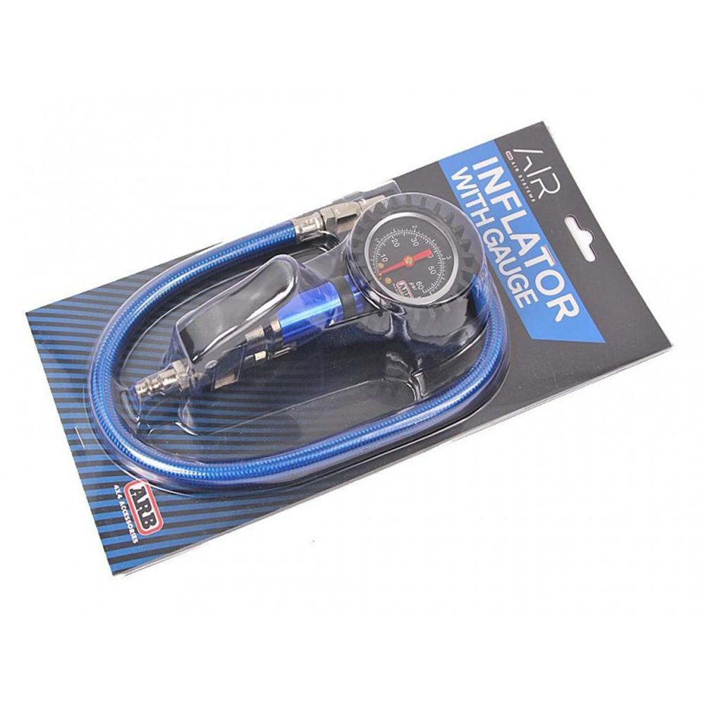 Tire Pressure Monitor Inflator and Deflator with Analog Gauge and Braided Flexible Hose Blue ARB ARB605A